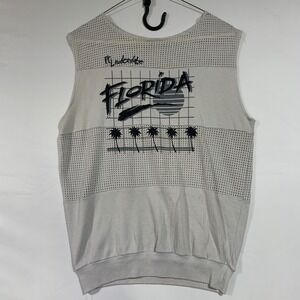 Vintage 80s‎ St Lauderdale Florida Sleeveless Tank Top Palm Trees Graphic